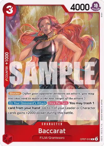 Baccarat (OP07-010), 500 Years in the Future — One Piece card price