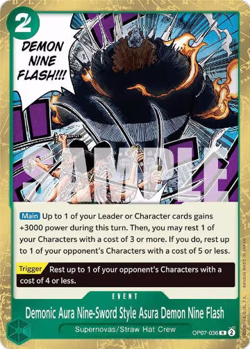 Demonic Aura Nine-Sword Style Asura Demon Nine Flash (OP07-036), 500 Years in the Future — One Piece card price