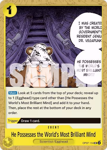 He Possesses the World's Most Brilliant Mind (OP07-114), 500 Years in the Future — One Piece card price