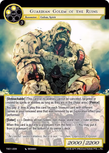 Guardian Golem of the Ruins (TSD1-009), Starter Deck: Lehen — Force of Will card price