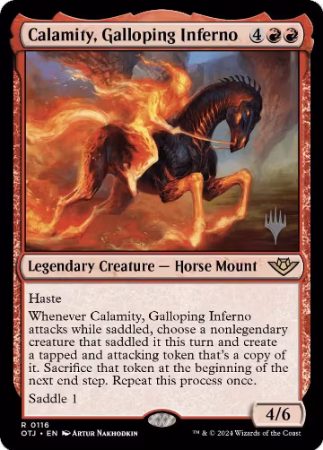 Calamity, Galloping Inferno (116), Promo Pack: Outlaws of Thunder Junction — Magic card price