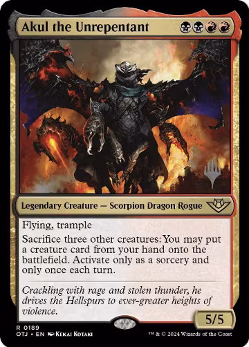 Akul the Unrepentant (189), Promo Pack: Outlaws of Thunder Junction — Magic card price
