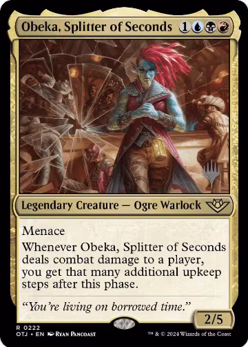 Obeka, Splitter of Seconds (222), Promo Pack: Outlaws of Thunder Junction — Magic card price