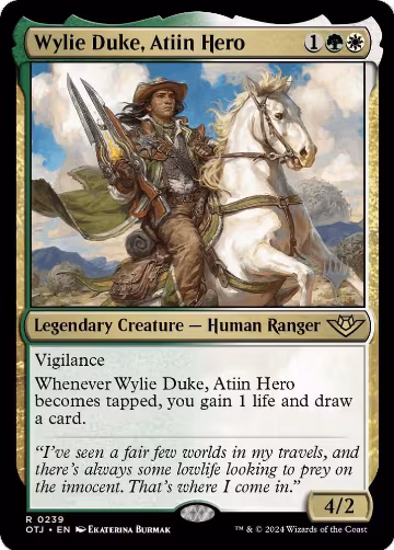 Wylie Duke, Atiin Hero (239), Promo Pack: Outlaws of Thunder Junction — Magic card price
