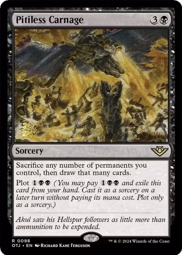 Pitiless Carnage (98), Prerelease Cards — Magic card price