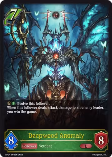 Deepwood Anomaly (BP04-003EN), Cosmic Mythos — Shadowverse card price