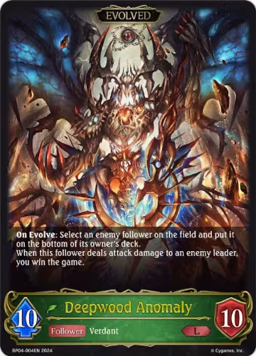 Deepwood Anomaly (Evolved) (BP04-004EN), Cosmic Mythos — Shadowverse card price