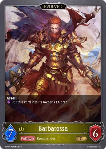 Barbarossa (Evolved) (BP04-024EN), Cosmic Mythos — Shadowverse card price