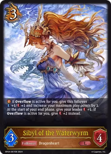 Sibyl of the Waterwyrm (BP04-057EN), Cosmic Mythos — Shadowverse card price