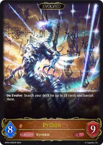 Python (Evolved) (BP04-060EN), Cosmic Mythos — Shadowverse card price
