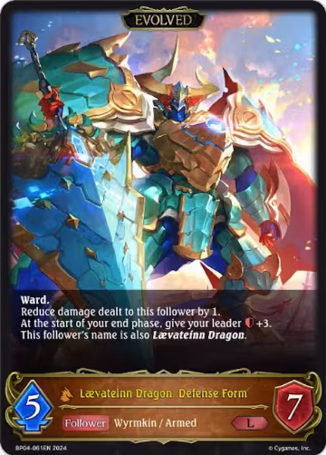Laevateinn Dragon, Defense Form (Evolved) (BP04-061EN), Cosmic Mythos — Shadowverse card price