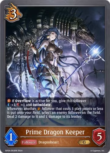 Prime Dragon Keeper (BP04-063EN), Cosmic Mythos — Shadowverse card price