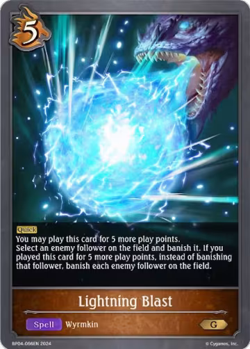 Lightning Blast (BP04-066EN), Cosmic Mythos — Shadowverse card price