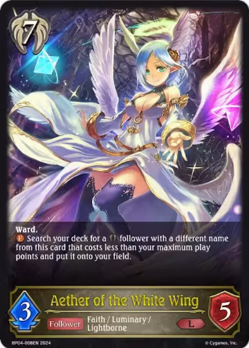 Aether of the White Wing (BP04-098EN), Cosmic Mythos — Shadowverse card price