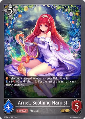 Arriet, Soothing Harpist (BP04-121EN), Cosmic Mythos — Shadowverse card price