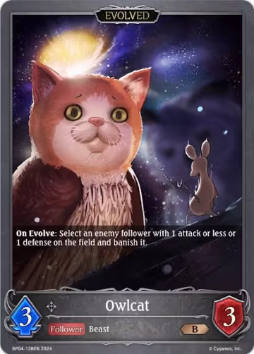 Owlcat (Evolved) (BP04-128EN), Cosmic Mythos — Shadowverse card price
