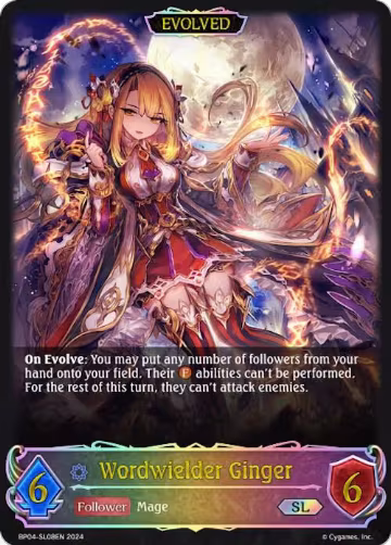 Wordwielder Ginger (Evolved) (SL) (BP04-SL08EN), Cosmic Mythos — Shadowverse card price