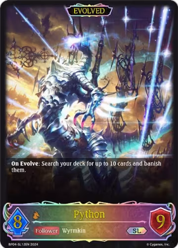 Python (Evolved) (SL) (BP04-SL12EN), Cosmic Mythos — Shadowverse card price