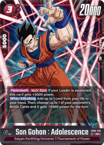 Son Gohan : Adolescence - FB02-018 (FB02-018), Blazing Aura — DB Fusion card price