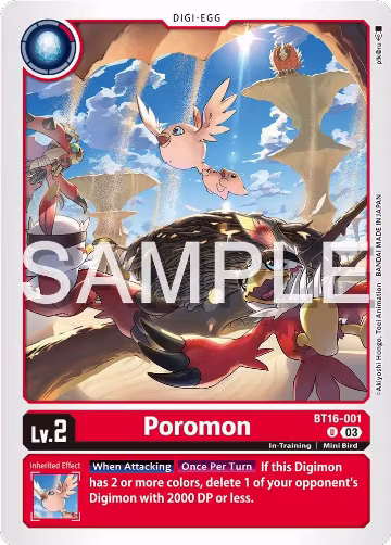 Poromon (BT16-001 U), Beginning Observer — Digimon card price