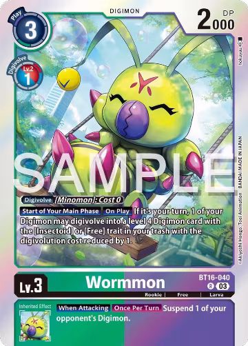 Wormmon (BT16-040 R), Beginning Observer — Digimon card price