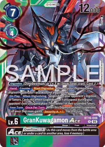GranKuwagamon ACE (BT16-046 R), Beginning Observer — Digimon card price