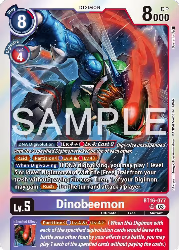 Dinobeemon (BT16-077 SR), Beginning Observer — Digimon card price