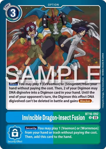 Invincible Dragon-Insect Fusion (BT16-092 U), Beginning Observer — Digimon card price