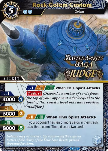 Rock Golem Custom (Judge Pack 2024 Vol. 1) (BSS04-092), Launch & Event Promos — Battle Spirits card price