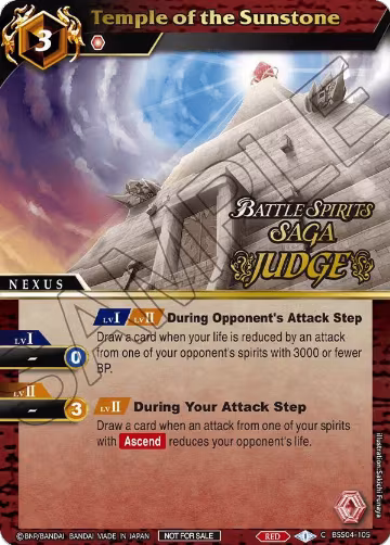 Temple of the Sunstone (Judge Pack 2024 Vol. 1) (BSS04-105), Launch & Event Promos — Battle Spirits card price