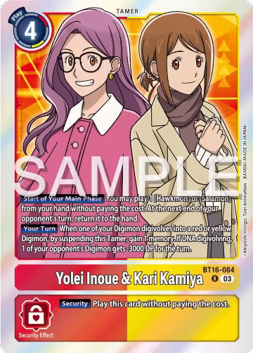 Yolei Inoue & Kari Kamiya (BT16-084 R), Beginning Observer — Digimon card price