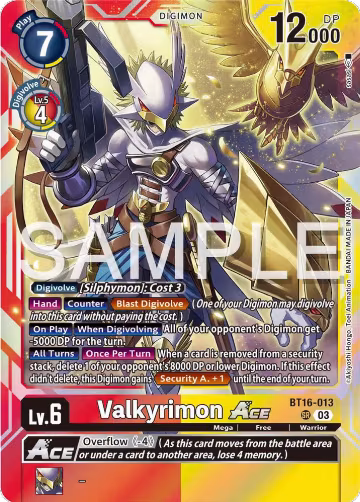 Valkyrimon ACE (BT16-013 SR), Beginning Observer — Digimon card price