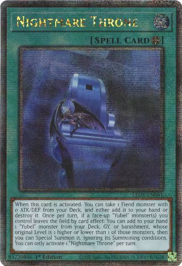 Nightmare Throne (Quarter Century Secret Rare) (LEDE-EN061), Legacy of Destruction — Yu-Gi-Oh! card price