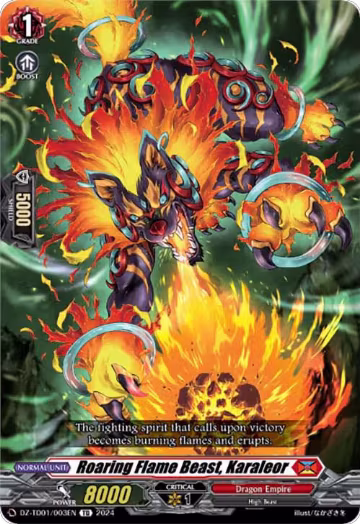 Roaring Flame Beast, Karaleor (DZ-TD01/003EN), DZ-TD01: Start Up Trial Deck "Dragon Empire" — Vanguard card price