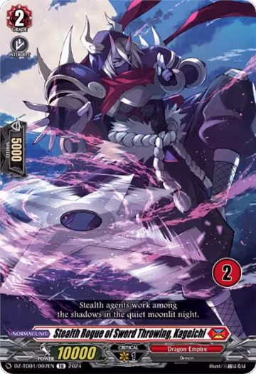Stealth Rogue of Sword Throwing, Kageichi (2) (DZ-TD01/007EN), DZ-TD01: Start Up Trial Deck "Dragon Empire" — Vanguard card price
