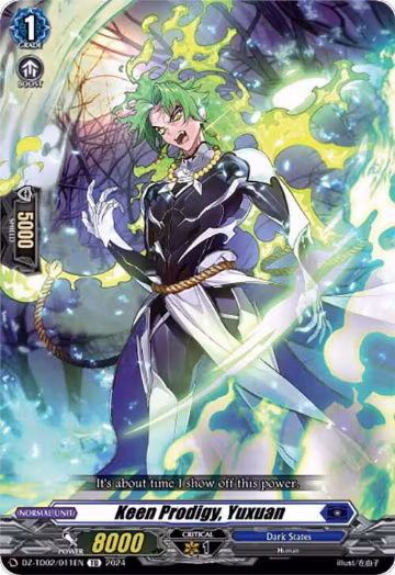 Keen Prodigy, Yuxuan (DZ-TD02/011EN), DZ-TD02: Start Up Trial Deck "Dark States" — Vanguard card price
