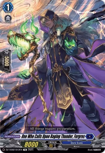 One Who Calls Upon Raging Thunder, Furgres (DZ-TD02/012EN), DZ-TD02: Start Up Trial Deck "Dark States" — Vanguard card price