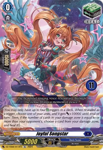 Joyful Songstar (11) (DZ-TD02/017EN), DZ-TD02: Start Up Trial Deck "Dark States" — Vanguard card price
