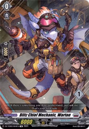 Blitz Chief Mechanic, Warton (1) (DZ-TD03/004EN), DZ-TD03: Start Up Trial Deck "Brandt Gate" — Vanguard card price