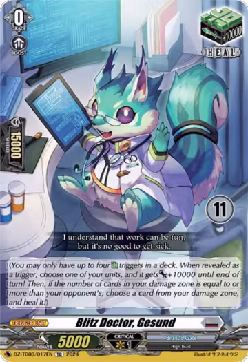 Blitz Doctor, Gesund (11) (DZ-TD03/017EN), DZ-TD03: Start Up Trial Deck "Brandt Gate" — Vanguard card price