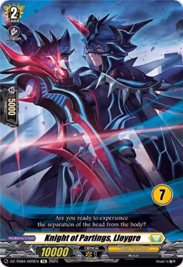 Knight of Partings, Lloygre (7) (DZ-TD04/009EN), DZ-TD04: Start Up Trial Deck "Keter Sanctuary" — Vanguard card price