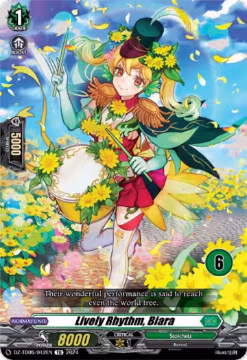 Lively Rhythm, Biara (6) (DZ-TD05/012EN), DZ-TD05: Start Up Trial Deck "Stoicheia" — Vanguard card price