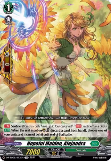 Hopeful Maiden, Alejandra (DZ-TD05/013EN), DZ-TD05: Start Up Trial Deck "Stoicheia" — Vanguard card price