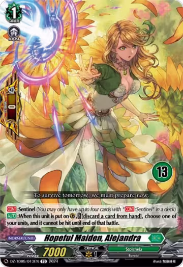 Hopeful Maiden, Alejandra (13) (DZ-TD05/013EN), DZ-TD05: Start Up Trial Deck "Stoicheia" — Vanguard card price
