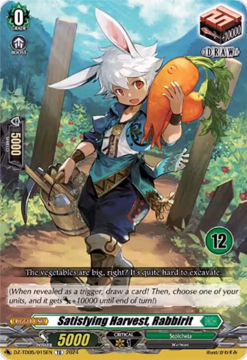 Satisfying Harvest, Rabbirit (12) (DZ-TD05/015EN), DZ-TD05: Start Up Trial Deck "Stoicheia" — Vanguard card price