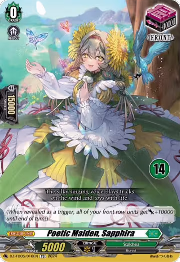 Poetic Maiden, Sapphira (14) (DZ-TD05/016EN), DZ-TD05: Start Up Trial Deck "Stoicheia" — Vanguard card price