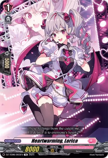 Heartwarming, Lorica (DZ-TD06/003EN), DZ-TD06: Start Up Trial Deck "Lyrical Monasterio" — Vanguard card price