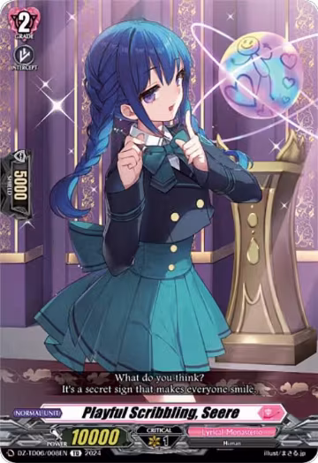 Playful Scribbling, Seere (DZ-TD06/008EN), DZ-TD06: Start Up Trial Deck "Lyrical Monasterio" — Vanguard card price