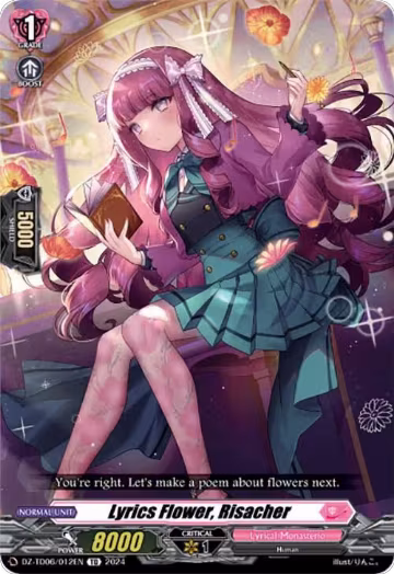 Lyrics Flower, Risacher (DZ-TD06/012EN), DZ-TD06: Start Up Trial Deck "Lyrical Monasterio" — Vanguard card price