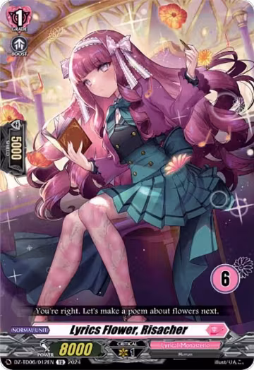 Lyrics Flower, Risacher (6) (DZ-TD06/012EN), DZ-TD06: Start Up Trial Deck "Lyrical Monasterio" — Vanguard card price
